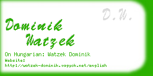 dominik watzek business card